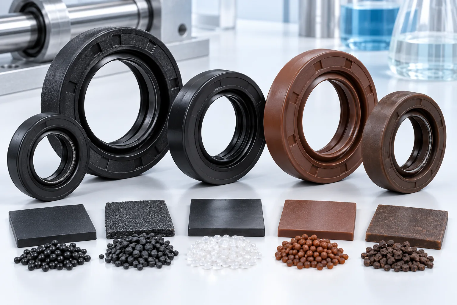 راهنمای انتخاب متریال کاسه نمد؛ NBR، FKM، سیلیکون و PTFE